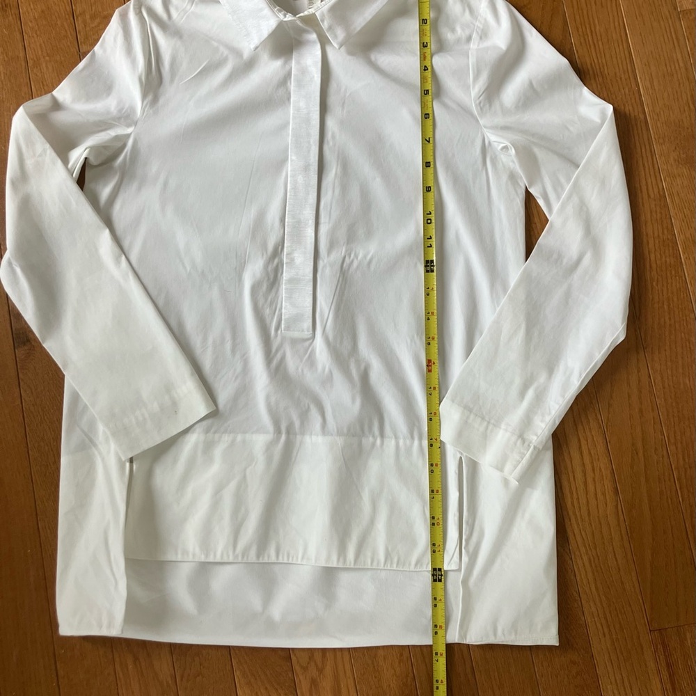 COS White Pima Cotton Pop Over Shirt with Collar size 2 - Picture 3 of 10
